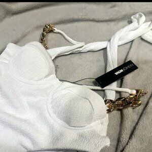 Fashion Nova Yachts In Santorini Underwire 1 Piece Swimsuit - White